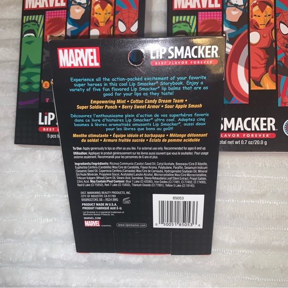 MARVEL LIP SMACKER LOT of (3) - 5 Tubes Each Lip Balm Best Flavor USA - Picture 5 of 6